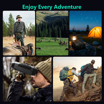 WARMTUYO Gray Night Vision Goggles for Adults,4K Night Vision Binoculars with 5000mAh Rechargeable Battery,32GB Card,with LED Flashlight for Camping & Security, Gifts for Men