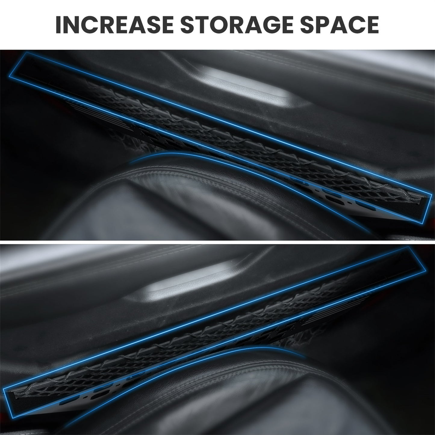 DIAMOOKY Front Door Pocket Storage Box for Jeep Wrangler JL JLU 4XE 2018-2025 & Gladiator JT 2020-2022 2023 2024 2025, 2PCS - Front Door Flat Flag