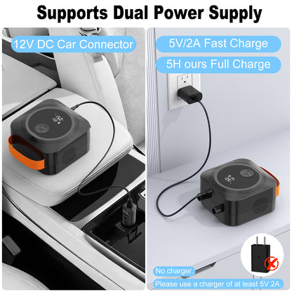 WARMTUYO 22PSI Electric SUP Air Pump 12V DC High Pressure for Paddleboards, Kayaks, Air Mattresses, Swimming Rings, Yoga Balls