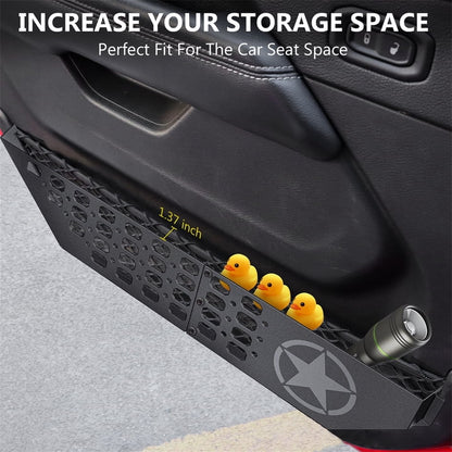 DIAMOOKY Front Door Pocket Storage Box for Jeep Wrangler JL JLU 4XE 2018-2025 & Gladiator JT 2020-2022 2023 2024 2025, 2PCS - Front Door Flat Star