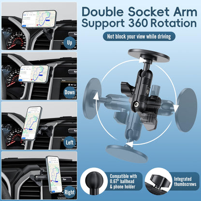 DIAMOOKY Magnetic Vent Phone Mount for Ford F150 (2015-2020), Super Duty (2017-2021) & Expedition (2018-2021), Full Metal Car Phone Holder Bracket for All iPhone & Android